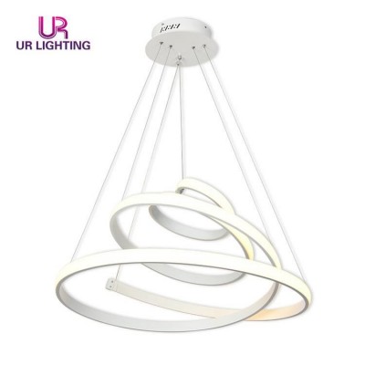 European Design Spiral Decorative Acrylic White Annular Modern Chandelier Led Pendant Light